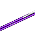 KALIPSO metāla lodīšu pildspalva ar trīs gredzeniem violeta ar apdruku