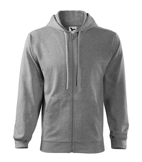 Trendy Zipper hūdijs ar zīmola apdruku vai izšuvumu pelēks