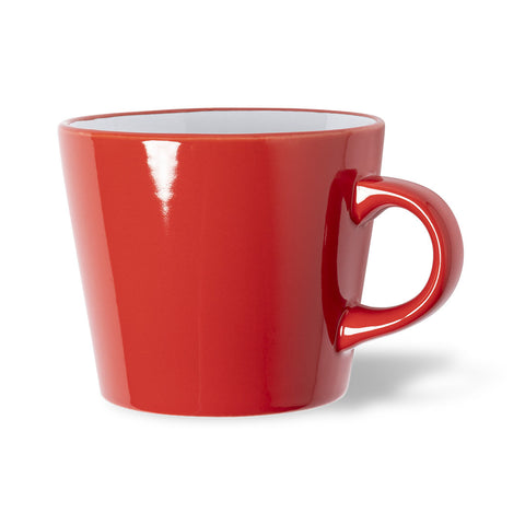 350 ml krūze kastītē ar kraft apdari un logo sarkana