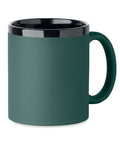Keramikas krūze RUBY zaļa ar soft touch pārklājumu un gravējumu