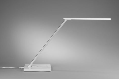 Eleganta skārienjutīga galda lampa ar apdruku, skats no sāniem