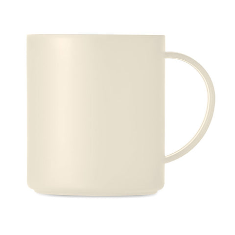 Bēšā MONDAY krūze no PP plastmasas ar apdruku un logo