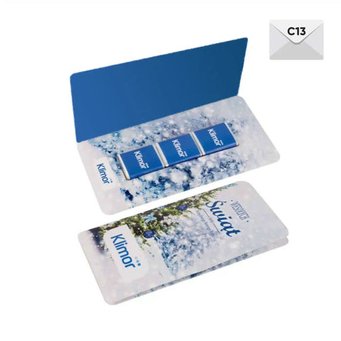 Napolitāņu šokolādes ar apdruku personalizētā aploksnē ar divpusēju druku