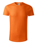 Zaļi domājošu uzņēmumu T-krekls ar izšūtu logotipu oranžs