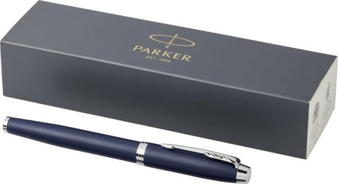 Parker IM Roller pildspalva ar misiņa korpusu un zilu tinti