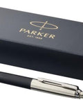 Elegantā Parker Jotter lodīšu pildspalva ar zilu tinti un apdruku