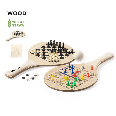 PECTER pludmales raketes ar šahu, dambreti un cirku ar apdruku