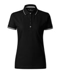 Melns sieviešu polo Perfection ar logo un izšuvumu – prezentreklāmai