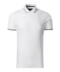 Balts vīriešu polo Perfection – apdruka un logo izšuvums
