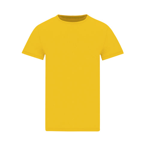 PERKINS unisex T-krekls ar kvalitatīvu izšuvumu dzeltens