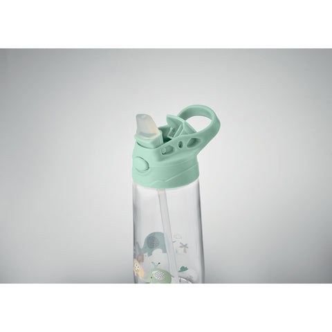 Bērnu ūdens pudele SID ar salmiņu 450 ml no Tritan ar logo apdruku