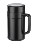 Termokrūze ar 12h temperatūras noturību un vāciņu, personalizējama ar logo, melna