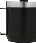 350 ml kempinga krūze ar vakuuma izolāciju un personalizācijas iespējām, melna