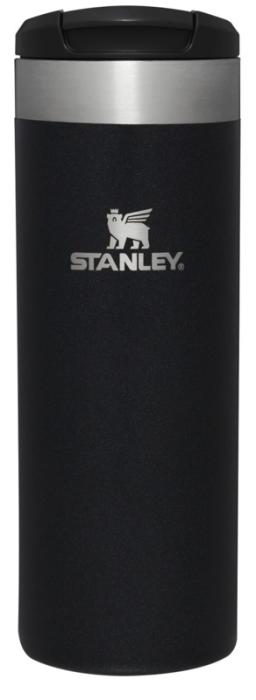 BPA nesaturoša Stanley termokrūze ar vārda gravējumu, melna