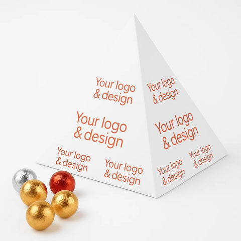 Personalizēta adventes kalendāra PIRAMĪDA pilnkrāsu apdruka ar uzņēmuma logo
