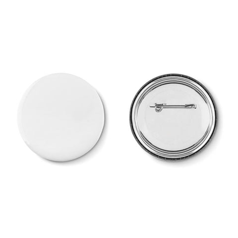 Piespraudes PIN aizmugure ar metāla stiprinājumu un balta priekšpuse Ø5,8 cm
