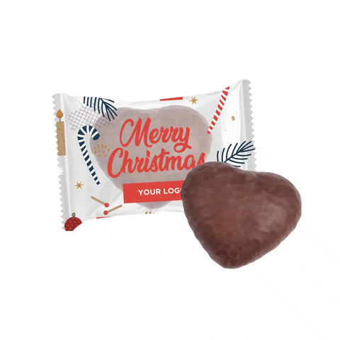 Piparkūka šokolādē HEART sirds formā individuālā iepakojumā