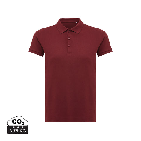 IQONIQ sieviešu polo krekls ar logo druku un CO2 emisiju 3.66 kg burgundija
