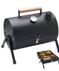 portatīvais grils ar logo chimey melns bbq ar skursteni