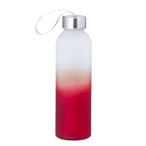 Personalizējama stikla pudele ar logo vai gravējumu sarkana