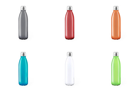 Stikla pudele 650ml dažādās krāsās personalizējama ar logo