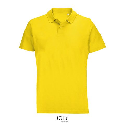 Dzeltens PULSE unisex polo krekls ar logo apdruku