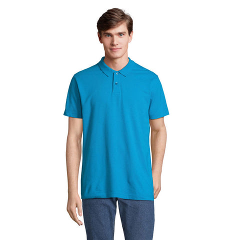 Tirkīza PULSE unisex polo krekls ar logo apdruku