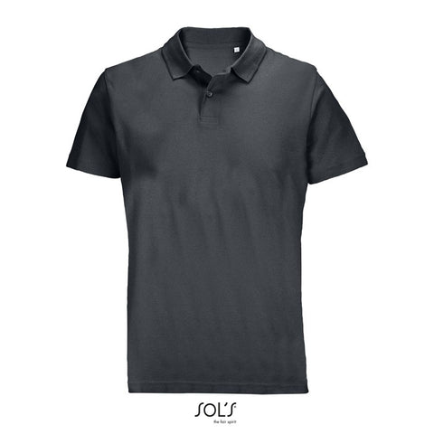 Tumši pelēks PULSE unisex polo krekls ar izšūtu logo