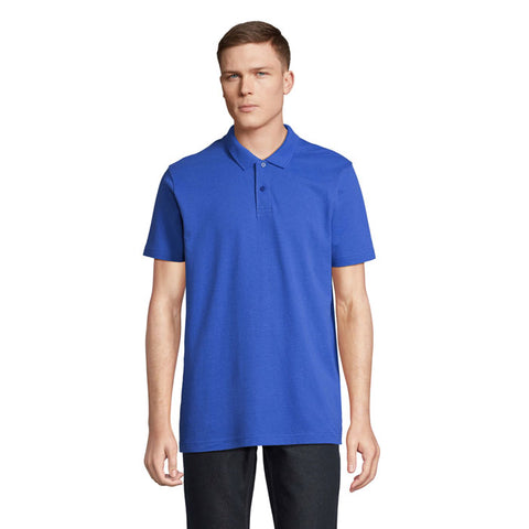 Zils PULSE unisex polo krekls ar logo izšūšanu