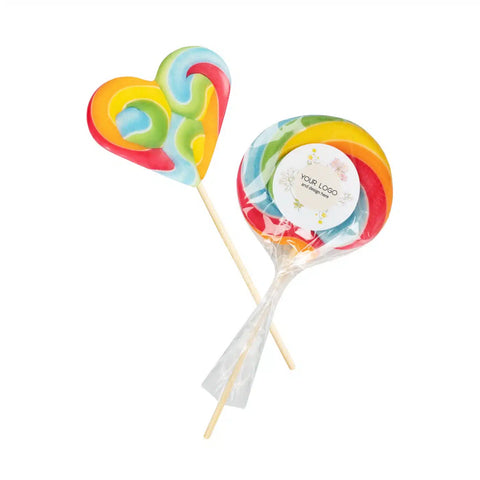 rainbow ledenes ar logo krāsainas sirds un apaļas uz kociņa
