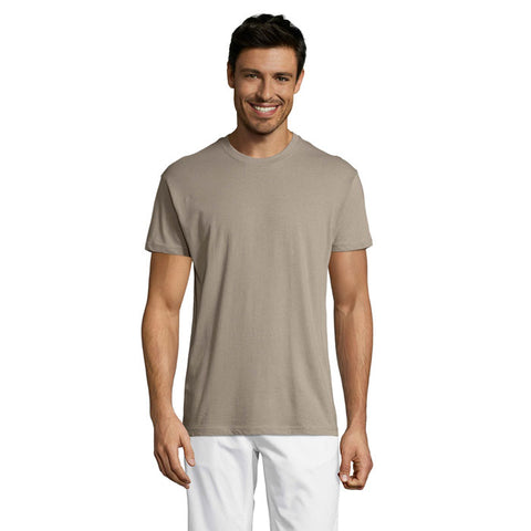 Pelēks REGENT unisex T-krekls ar logo izšūšanu