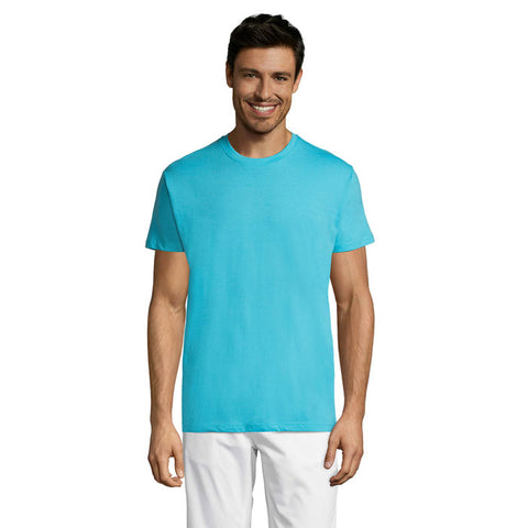 Tirkīza REGENT unisex T-krekls ar logo apdruku