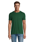 Tumši zaļš REGENT unisex T-krekls ar logo apdruku