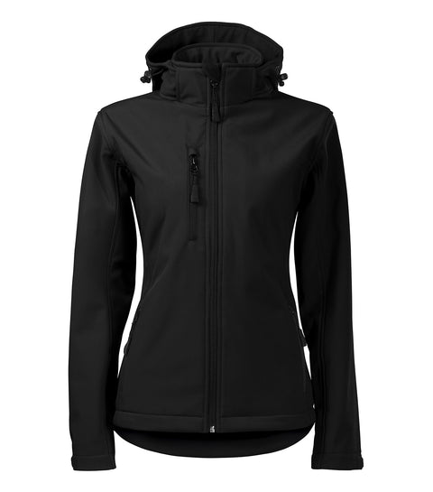 Melna softshell jaka sievietēm Performance, darba jaka ar personalizāciju un logo