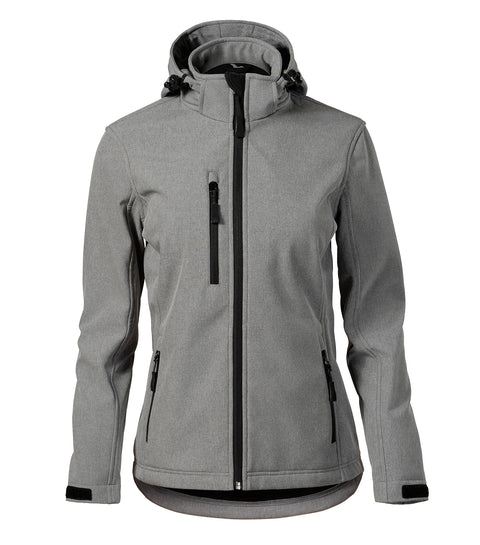 Pelēka softshell jaka sievietēm Performance, funkcionāla jaka ar personalizāciju