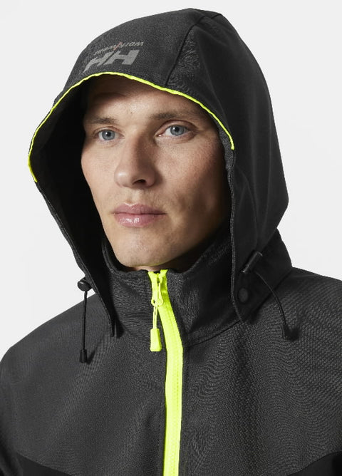 Softshell jaka Oxford ar kapuci uzvilkta, darba jaka ar iespēju personalizēt ar logo izšuvumu