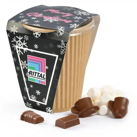 Šoko un marshmallows MAXI HOT personalizētā iepakojumā ar šokolādes figūriņām