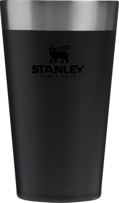 Melna Stanley Stacking 470 ml termokrūze ar logo apdruku