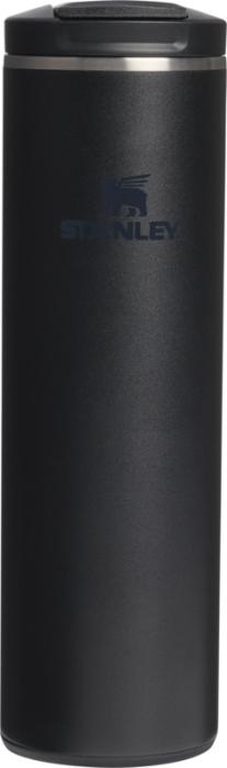 Stanley Transit Fliptop 470 ml termokrūze melnā krāsā ar logo gravējumu
