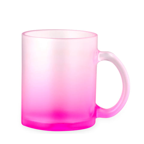 Matēta stikla krūze 350 ml ar sublimācijas apdruku rozā
