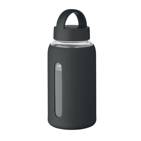 Stikla pudele BORIS 600 ml ar gaiši zilu silikona apvalku