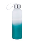 Personalizējama stikla pudele 500 ml ar gradienta dizainu un rokturi, zila