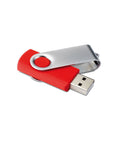 TECHMA 4 GB USB zibatmiņa sarkanā krāsā ar logo apdruku