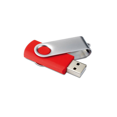 TECHMA 4 GB USB zibatmiņa sarkanā krāsā ar logo apdruku