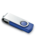 TECHMATE 8 GB USB zibatmiņa tumši zilā krāsā ar logo apdruku