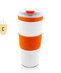 Nerūsējoša termokrūze ar dubultsienu un zīmola logo oranža