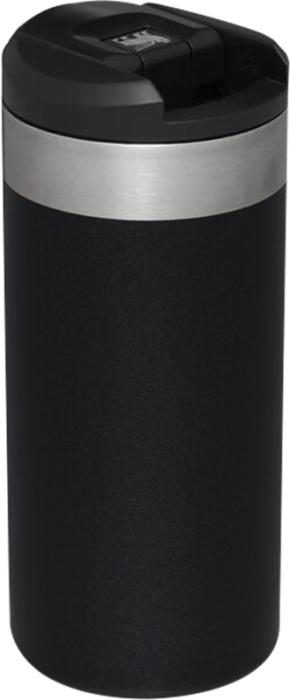 Stanley 350 ml krūze ar vāciņu un uzņēmuma logo, melna