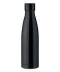 Melna nerūsējošā tērauda termopudele BELO 500 ml ar lāzergravējumu vai apdrukas personalizāciju