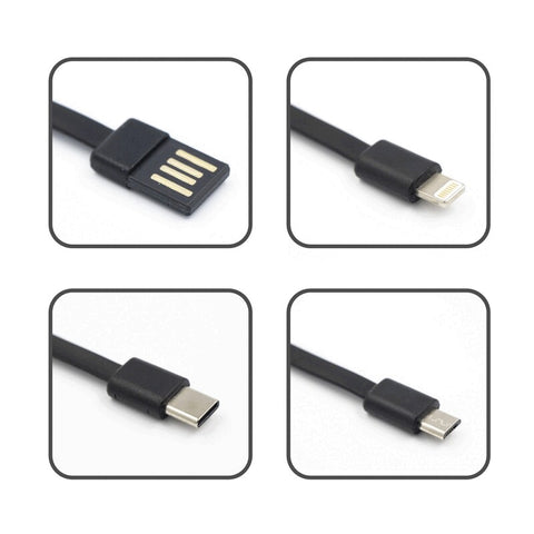 TIM Power Bank 10000 mAh ar USB-C, Lightning un Micro USB kabeļiem