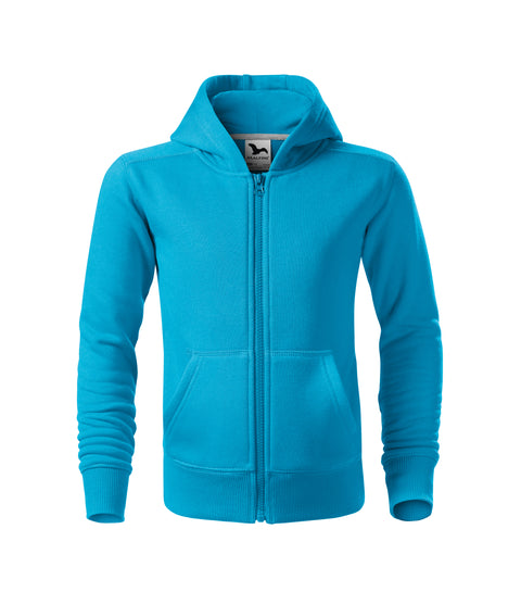 Bērnu hūdijs Trendy Zipper ar logotipa apdruku gaiši zils